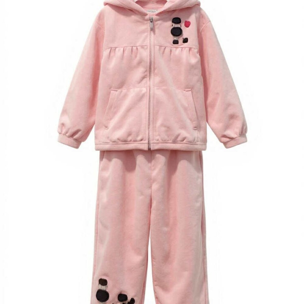Gymboree NWT Tres Chic Pink Poodle Dog Velour Hoodie Jacket & Pants 18- 24 mos